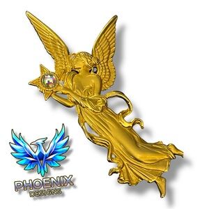 Gold Angelic Star Brooch J.J.